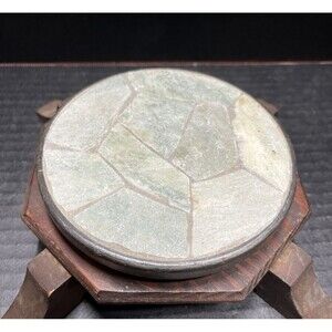 Pier 1 Imports Mosaic Stone Decorative Pillar & Jar Candle Holder Stand 4.5"